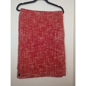 Cynthia Rowley Cotton Sparkle Red White Scarf Reversible
